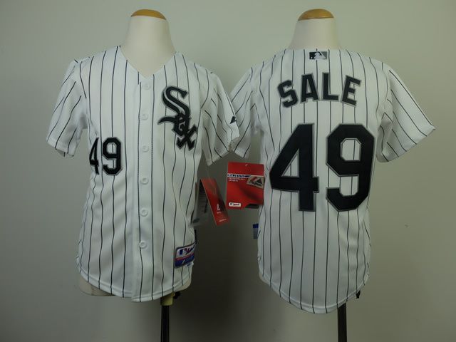 Youth Chicago White Sox 49 Sale White MLB Jerseys